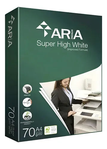 RESMA DE PAPEL ARIA 500 HJ TAMAÑO CARTA 70 G 97% BLANCO
