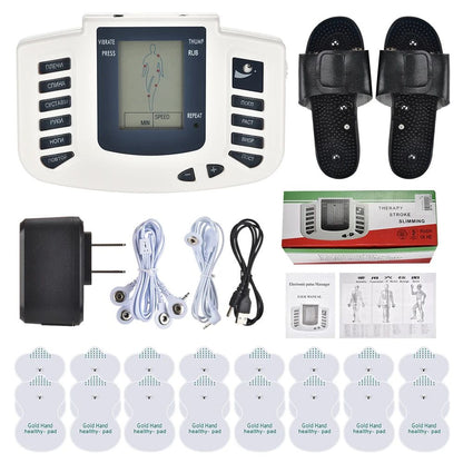 MAQUINA DE ELECTROTERAPIA CON PARCHES Y SANDALIAS