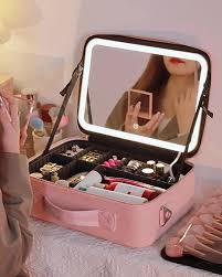 COSMETIQUERA CON LUZ LED Y COMPARIMIENTOS
