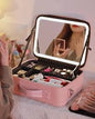 COSMETIQUERA CON LUZ LED Y COMPARIMIENTOS